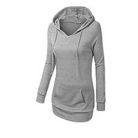 Women\'s Casual/Daily Sports Active Simple Hoodie Solid Oversized Round Neck Fleece Lining Stretchy Cotton Long Sleeve Fall Winter