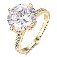 Women\'s Ring Engagement Statement Crystal Diamond Unique Fashion Wedding Rhinestone Gold Silver Plated Finger Rings Party Daily Casual Jewelry Zircon