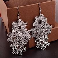 womens multilevel hollow flower earrings