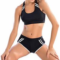 womens sporty bandeau tankini solid spandex black