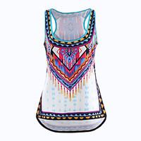 Women\'s S-5XL Plus Size Print Multi-color Tanks, Round Neck Sleeveless