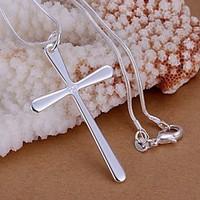 Women\'s Pendant Necklaces Sterling Silver Cross Jewelry Wedding Party Daily Casual 1pc
