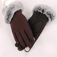 Women Polyester Fingertips Wrist Length, Solid Casual Winter