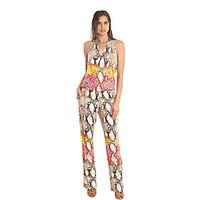 Women\'s Loose Jumpsuits, Casual/Daily Holiday Sexy Simple Print Strap Sleeveless High Rise Polyester Micro-elastic Summer