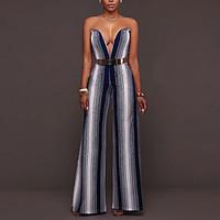 womens high rise going out club jumpsuits simple sexy skinny wide leg  ...