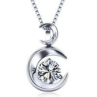 Women\'s Pendant Necklaces Crystal Silver Sterling Silver Rhinestone Silver Jewelry Party Daily Casual 1pc