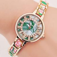 womens fashionable leisure geneva floral alloy chain watch cool watche ...