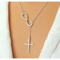 Women\'s Statement Necklaces Silver Sterling Silver Cross Fashion Silver Jewelry Wedding Party Daily Casual 1pc