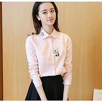 womens casualdaily simple spring shirt solid deep v long sleeve cotton