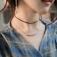 Women\'s Pendant Necklaces Layered Necklaces Alloy Simple Style Fashion Silver Golden Jewelry Party Daily Casual 1pc