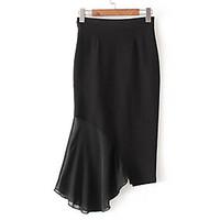 womens casualdaily knee length skirts relaxed solid summer