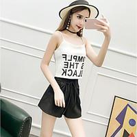 womens casualdaily simple summer tank top letter strap sleeveless cott ...