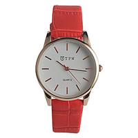 womens fashion watch quartz genuine leather band casual red navy