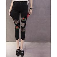 womens mid rise strenchy shorts pants simple skinny print