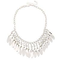 womens statement necklaces jewelry geometric chrome unique design dang ...