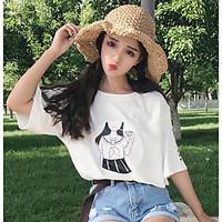 womens casualdaily simple t shirt solid round neck short sleeve cotton