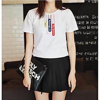 womens going out simple summer t shirt print round neck short sleeve c ...
