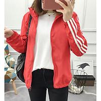 womens casualdaily simple spring jacket solid hooded long sleeve regul ...