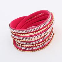 Women\'s Wrap Bracelet Jewelry Fashion Leather Rhinestone Irregular Jewelry For Party Special Occasion Gift 1pc