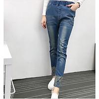 womens mid rise micro elastic skinny pants simple slim solid