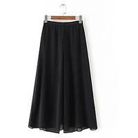 womens high waist inelastic wide leg pants simple relaxed solid