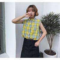 womens casualdaily simple shirt striped square neck sleeveless cotton