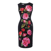 womens casualdaily beach holiday vintage bodycon dress print round nec ...