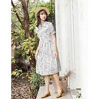 womens daily casual evening party a line dress floral print round neck ...