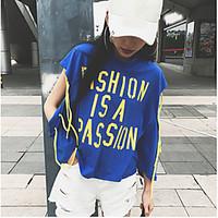 womens casualdaily simple t shirt letter crew neck long sleeve cotton