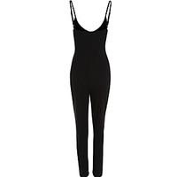 womens skinny jumpsuits club solid backless strap sleeveless modal str ...