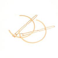 Women\'s Simple Moon Shape Hairpin Fashion Geometric Semicircular Metal Unique Design Hair Accessories 1 Piece