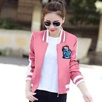 womens casualdaily street chic embroidery all match fall jackets print ...