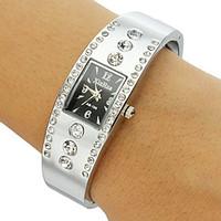 Women\'s Rectangle Dial Diamante Alloy Band Bracelet Watch (Assorted Colors) Cool Watches Unique Watches