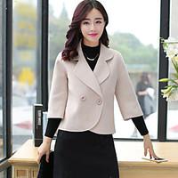 womens formal work punk gothic sophisticated coatsolid shirt collar lo ...