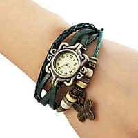Women\'s Butterfly Pendant Leather Band Quartz Analog Bracelet Watch (Assorted Colors) Cool Watches Unique Watches Fashion Watch Strap Watch