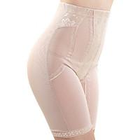 Women\'s Sexy Jacquard Maternity Postpartum Slimming Corset High Waist Elasticity Nylon Beige/Black Shaping Panties