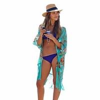 womens tassel cover ups floral cottonpolyester multi color