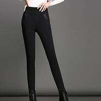 Women Solid Color Legging, Polyester