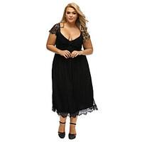 Women\'s Lace Elegant Lace Embellished Plus Size Dress