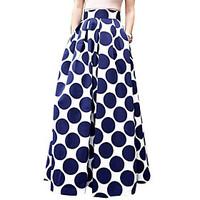 Women\'s Polka Dot Blue / Red / Black Skirts, Sophisticated Maxi