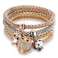 womens charm bracelet rhinestone fashion turkish owl jewelry 1pc