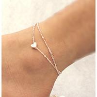 Women\'s Anklet/Bracelet Alloy Unique Design Fashion Heart Jewelry Golden Women\'s Jewelry Daily Casual Christmas Gifts 1pc