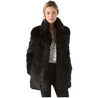 womens plus size casualdaily partycocktail simple fur coat solid round ...