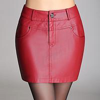 womens solid red black skirts sexy simple above knee plus size