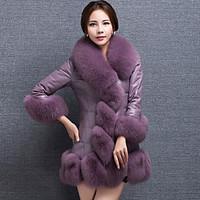 womens plus size casualdaily sophisticated fur coat solid v neck long  ...