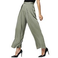 Women\'s Loose Chinos PantsCasual/Daily Simple / Street chic Solid Wide Leg Mid Rise Elasticity Micro-elastic Spring / Fall