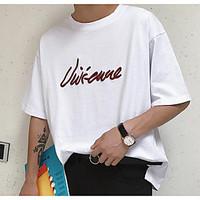 womens casualdaily simple summer t shirt solid embroidered round neck  ...