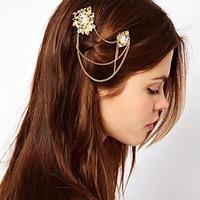 Women Hollow Carved Pearl Crystal Hairpin Hair Accessories