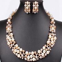 Women\'s Elegant Silver Imitation Pearl (EarringsNecklaces) Wedding Jewelry Sets