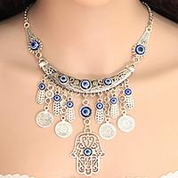 Women\'s Pendant Necklaces Statement Necklaces Alloy Hamsa Hand Tassels Fashion Silver Jewelry Party 1pc